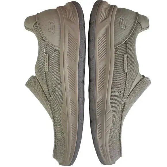 Skechers Mens Relaxed Fit Cohagen Vierra Sneaker Cooled Comfort Slip On Taupe S9 - Picture 8 of 12